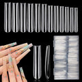 LIONVISON 3XL Clear Full Cover Square Nail Tips for Acrylic Nails Professional, 504PCS Extra Long Tapered Square Straight Nails Tips, 12 Sizes Press On Gel False Nail Tips for Nail Salons Home DIY