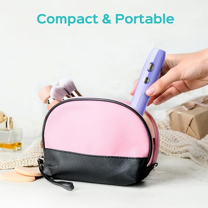 COSLUS Cordless Nail Drill Electric C41(END04): 2-in-1 Nail File with Flash Cure for Acrylic Gel Dip Powder Nails, Stepless Control for Beginner Home DIY, Portable & Professional Pedicure Kit