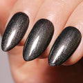 Imtiti Pearl Gel Nail Polish,0.5 Fl Oz Black Glitter Drawing Gel Polish Shell Thread Shimmer Mermaid Nail Gel Polish Soak Off UV LED for Home DIY Nail Art Manicure Salon
