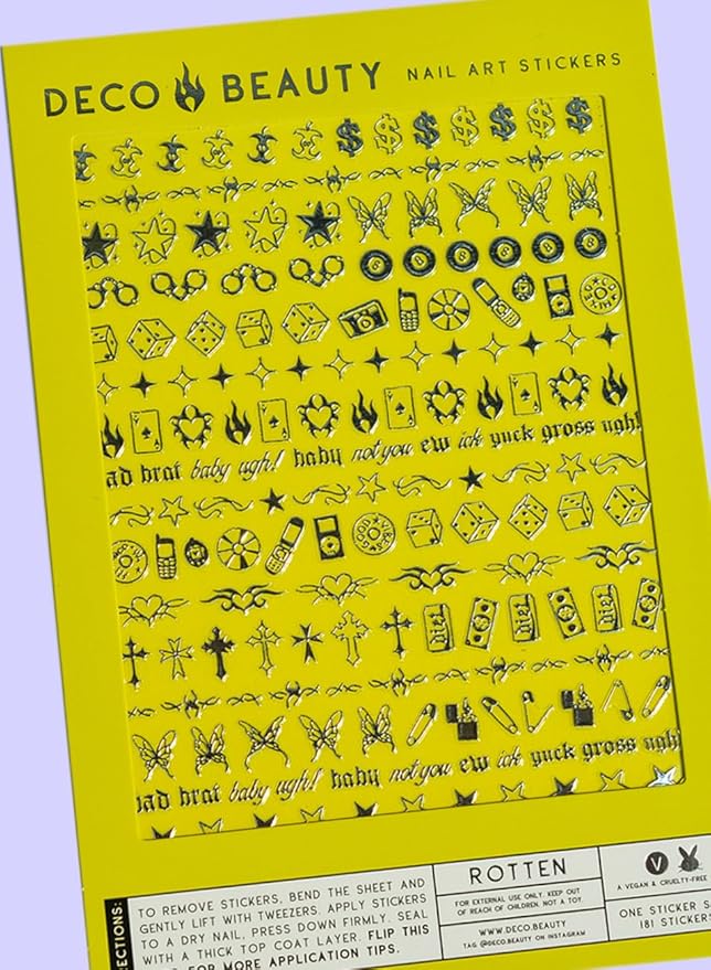 Deco Beauty Rotten - Super Thin & Easy-to-Apply Nail Art with The Cutest Designs - Durable & Long-Lasting Nail Art Stickers and Decals for Women, for DIY at-Home Manicures & Salon-Quality Nails