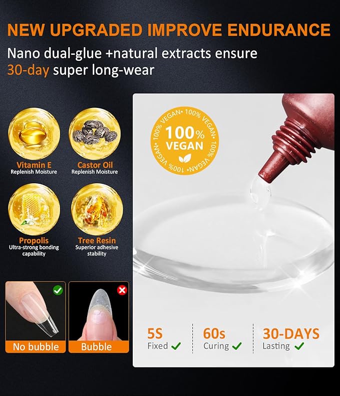 Gel X Nail Kit LEDSUUEI: Ultra-Sturdy 500PCS Long Coffin Gel Nail Kit with Drill 0.5Oz Nail Glue Portable LED Nail Lamp All-in-1 for Beginner Home Salon DIY Manicure Gift