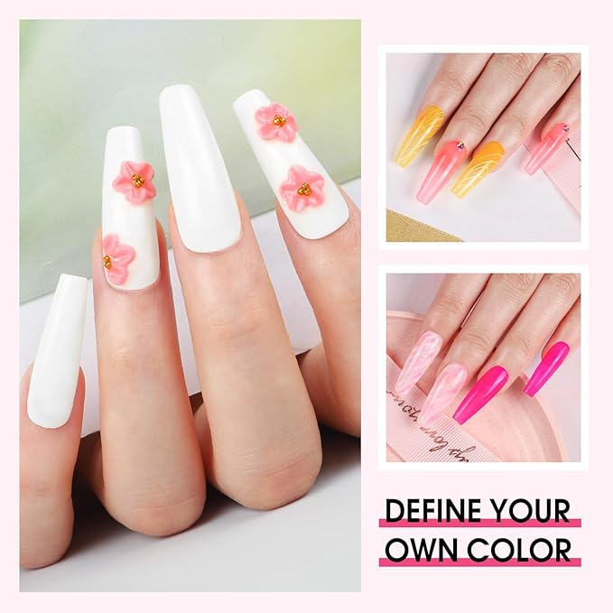 Acrylic Nail Kit for Beginners with Everything Nails Kit Acrylic Set Glitter Decoration Powder Rhinestones Professional Manicure Set at Home Gifts for Women