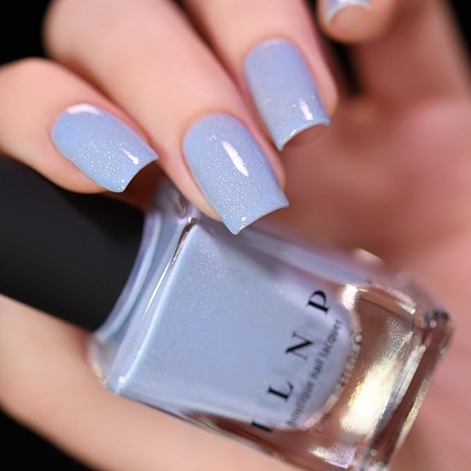 ILNP Carried Away - Creamy Periwinkle Blue Holographic Jelly Nail Polish