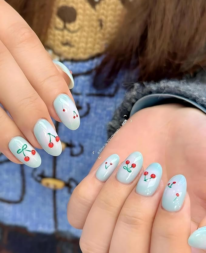 Dedyel Food Nail Art Stickers 3D Cake Dessert Donut Ice Cream Cookies Fruit Bread Self-Adhesive Nail Stickers for Women Girls Kids
