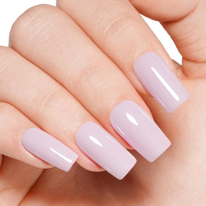 AILLSA Light Pink Nail Gel Polish Nude Baby Pink Gels Polish Color Fall Winter Mauve Jelly Nails Art Natural Nail Polish Soak Off U V Gel Nail Manicure at Home Holiday Gift For Women 0.51 Fl Oz