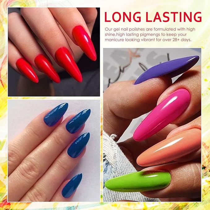 MTSSII Gel Nail Polish Set, 12PCS Brown Grey Red Blue Gel Nail Polish Kit, Soak Off UV/LED Nail Polish Nail Art Design Salon Home Gifts for Women