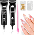 2Pcs 15g Pearl/Clear 3D Nail Gel No Wipe Craving 5D Embossed 3D Gel for Nails for Carving,Molding and Painting Nail Art Designs,Rhinestone Glue for Decoration