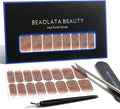 Nail Polish Strips, 32PCS Salon Quality Wraps, Long Lasting Gel Nail Stickers for Women Easy Apply& Remove (Bronze Glow)