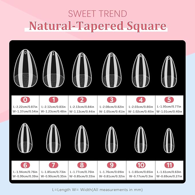 Almond Fake Nail Tips Medium: 600Pcs Full Cover Nail Tips for Acrylic Nails Professional Clear Nail Tip with Nail Glue Remover & Glue Acrylic False Nail Clippers Art Nail Extension Kit for Home Salon