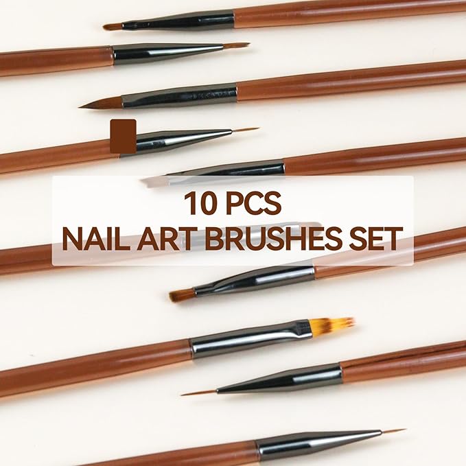 18 PCS Nail Art Brushes Set with Nail Sculpting Pen Dotting Tools For Painting Nails,Acrylic Nail Brushes for Nail Extensions,Liner Brushes for French Nails,Nail art tools for Diy Design
