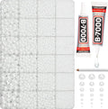 10000Pcs White Flatback Pearls with Glue Kit for Bedazzling Crafts Crafting Shoes Nail Art Decoration, Mixed Sizes 2mm 3mm 4mm 5mm 6mm 8mm 10mm White Half Round Flat Back Pearls Beads Set