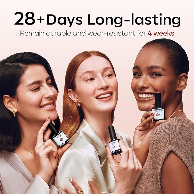 modelones Red Heart Gel Nail Polish, 2Pcs 15ML Red Jelly Nude Spring Gel Polish Set Soak Off Nail Lamp U V LED Cured for Classic French Nail Art Design Valentine's Day Gift for Women