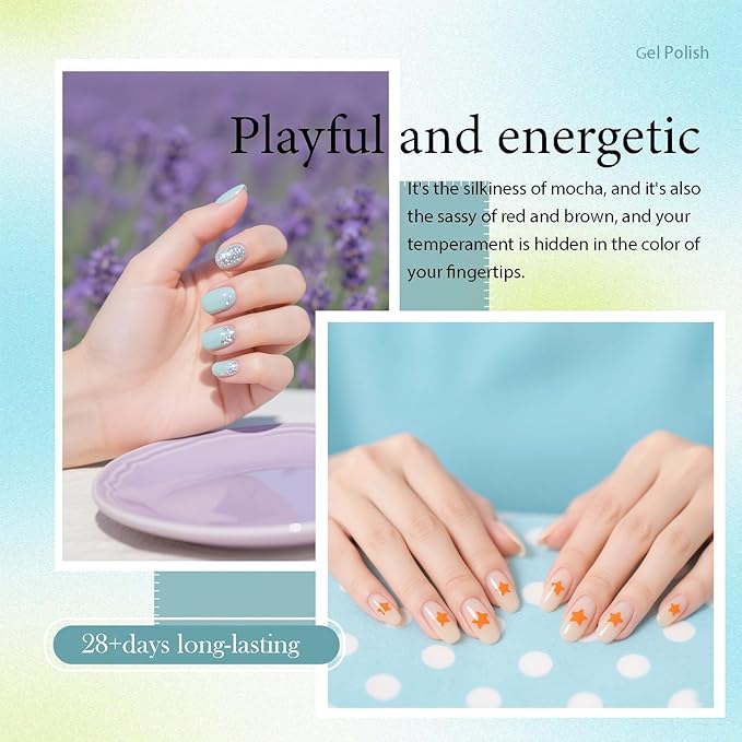 CAMILA ¿ 6pcs 15ml Gel Polish Set Red Pink Nude Green Yellow Gel Nail Polish Kit Soak Off Gel Polish Manicure Salon For Women M Set