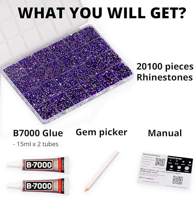 20100Pcs Purple Resin Rhinestones 2,3,4,5,6mm Flatback for Bedazzling Crafting Crafts Clothing Clothes Fabric Shoes Nail Art, Dark Purple Flat Back Gems Diamonds Bedazzled Jewels Crystals Gemstones
