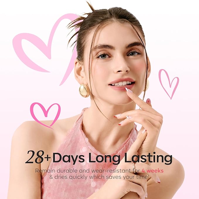 Modelones Gel Nail Polish Set, 6 Colors 2026 Spring Easter Pastel Nude Pink Milky White French Jelly Gel Polish Pearl Hot Pink Glitter Heart Cat Eye Nail Gel Polish LED DIY Gift with Stickers & Magnet