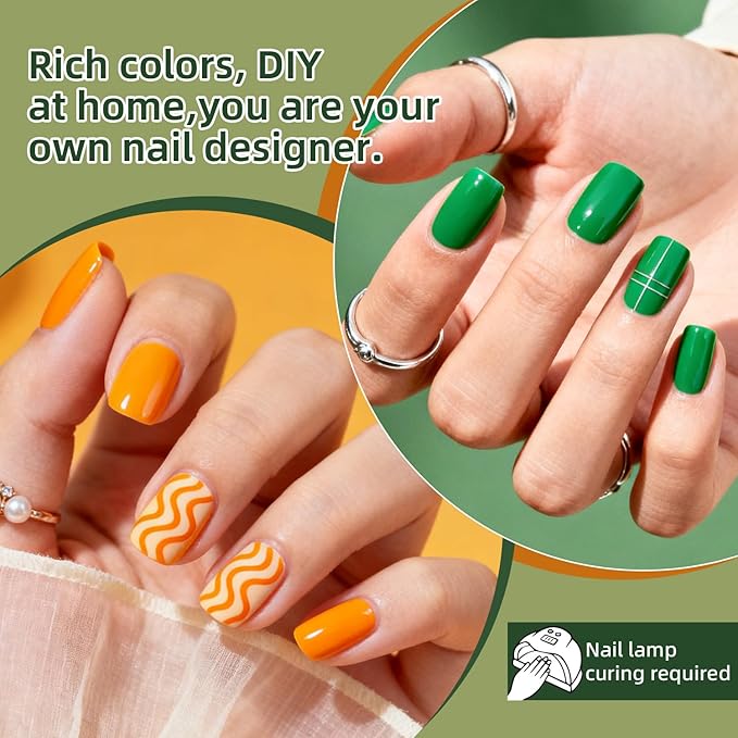 JODSONE 100 PCS Gel Nail Polish Kit No Wipe Soak off Base Coat and Matte Glossy Top Coat Gel Polish Collections for Salon and Home DIY Use
