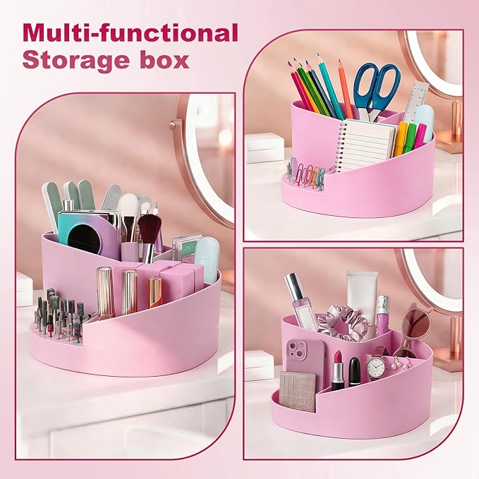 ANGNYA Nail Drill Holder with 7 Compartments & 18 Holes Nail Drill Bit Holder, Professional Nail Desk Storage Organizer Box Case for Nail Station, Salon and Home Use