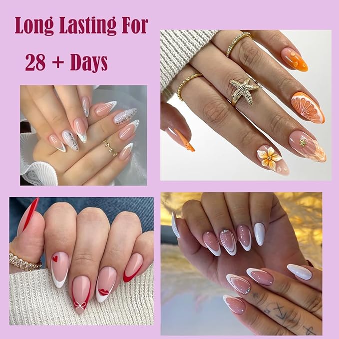 Almond Nail Tips,300PCS Almond Press On Nails Short Fake Nails Tips,Soft Gel Nail Tips Shape Acrylic Nails For Valentines Day Gifts -12 Sizes Acrylic Press On Nail Valentines Gifts for Her