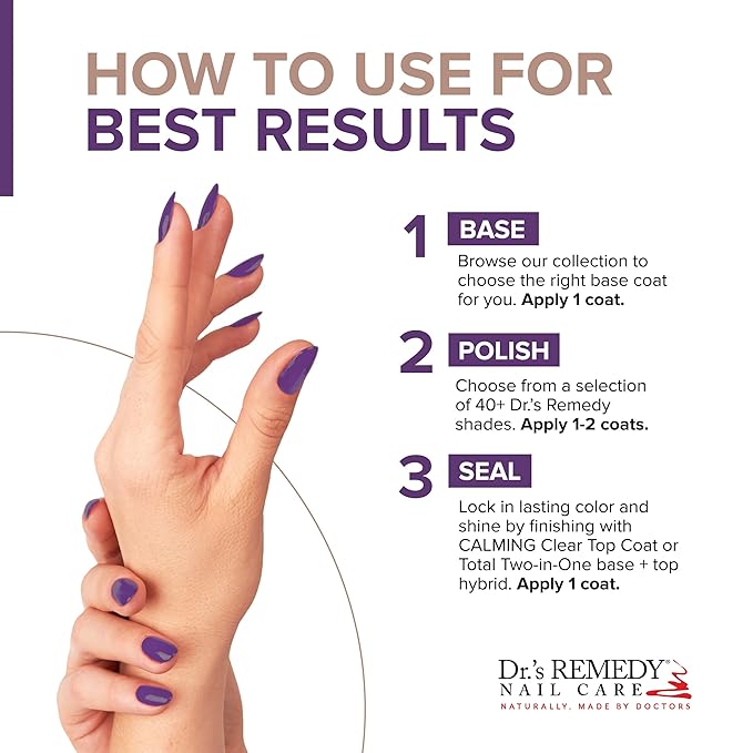 Dr’s Remedy Enriched Nail Polish: Non Toxic, All Natural, and Organic - Doctor Formulated: Strengthens, Restores, Heals, and Protects '24-Free' - VIVACIOUS Violet