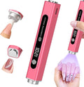 Handheld UV Light for Gel Nails, 3 in 1 Cordless UV Nail Lamp, Cat Eye Magnet & Nail Stamp Nail Light, Rechargeable Nail Dryer, LED Display Flash Cure Lamp, Women Red