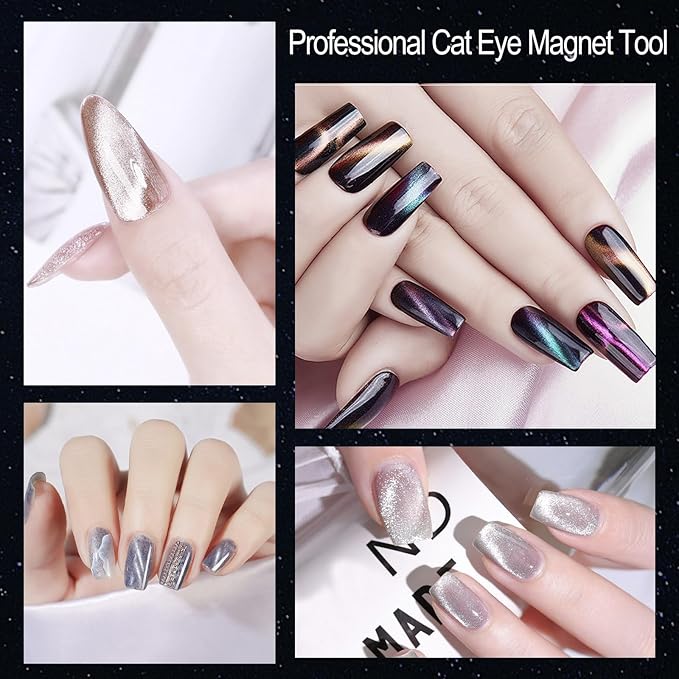 3 in 1 Nail Magnet, Multifunctional Cat Eye Gel Nail Polish Magnet Pen, 3D Magnetic Nail Polish Stick for Home DIY, Salon, Studio, Nail Art Design Tools