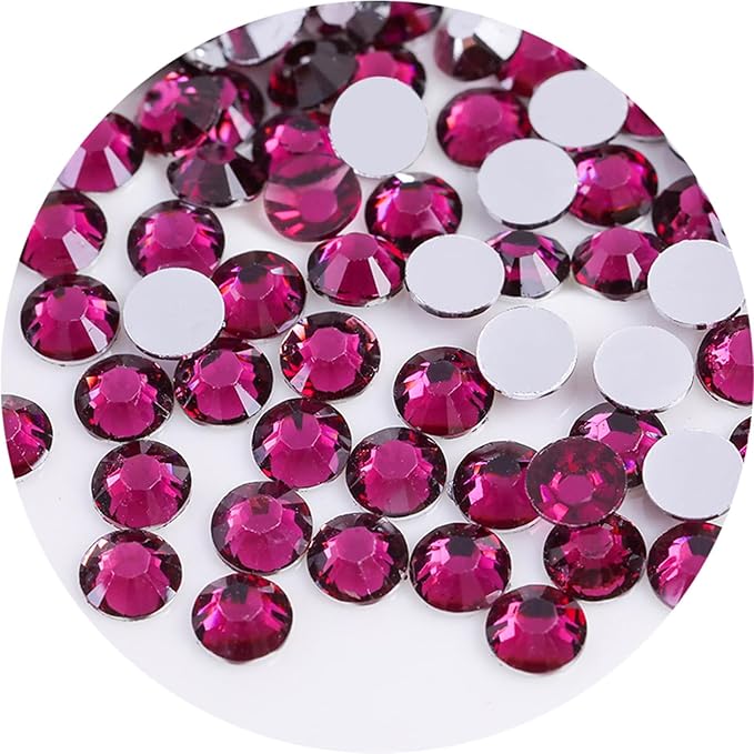 4500 Pcs SS12 3mm Flatback Rhinestones for Nails Art Crafts Glitter Round Gems Crystals DIY Clothes Shoes（Grape Purple)