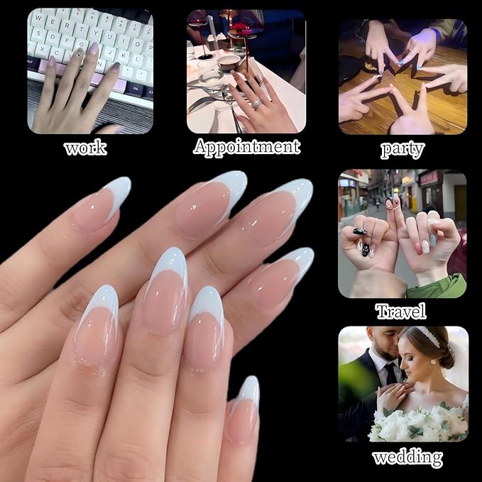1000Pcs Short Full Cover Almond & Square Nail Tips Gel x Clear Set,10 Size Clear Press On False Nail Tips for Manicure Art Home DIY Salon