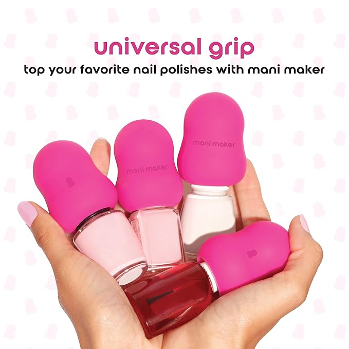 Universal Nail Polish Grip for Precision Painting Perfect for DIY Manicures, Nail Artists, and Professionals - Easy to Use, Suitable for Righties and Lefties - 4 Fun Colors (fuchsia)