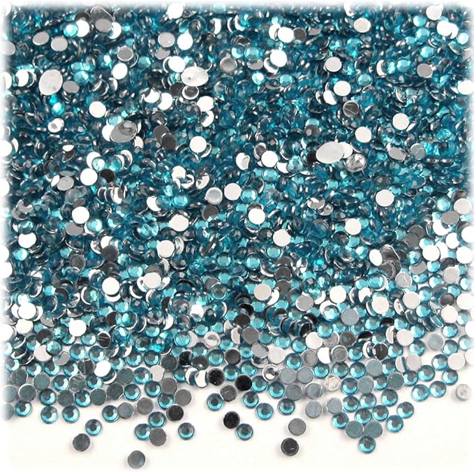 The Crafts Outlet 5,000pc Rhinestones Round 2mm Tiny for Nails - Flatback Beer Brown