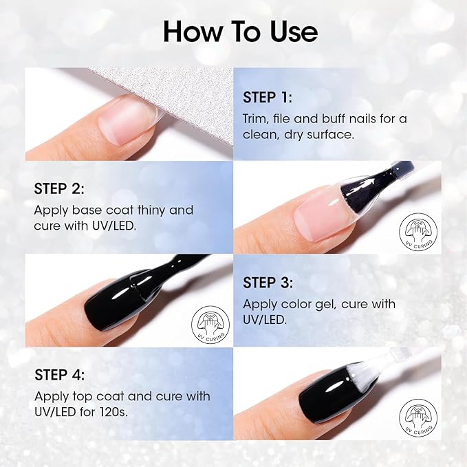 GELLEN 20ml Gel Top Coat, High Gloss Shiny Top Coat Nail Polish, Long Lasting Soak Off UV Light Needed Clear Nail Gel, Home Salon Manicure Gift for DIY Nail Art