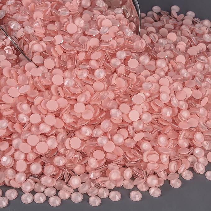 Blinginbox Flatback Rhinestones Round Gems, 1440pcs Luminous Series Glass Stone Neon Gems Non Hotfix Crystal Rhinestones for Nail Charms Crafts Clothes Tumblers,Mac. Peach Luminous,SS20.
