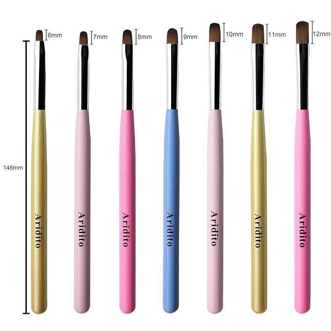 7pcs Macaron Color UV Gel Nail Brush, Acrylic Nail Tips Builder Brush Pen Drawing Brushes Pen Tool Set