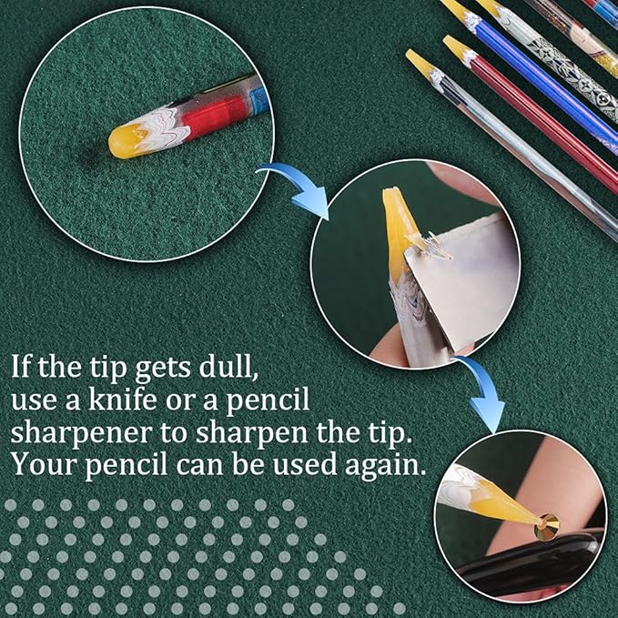 GA&EN Self Adhesive Pickup Pencil for Rhinestones and Diamond Painting, 10 PCS Long Rhinestone Picker Tool Kit for Nail Art, Nail Dotting Tools for Manicure, Jewel Applicator Gem Picker Pen Tool