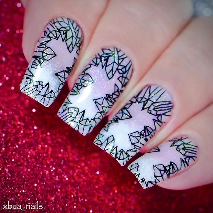 Whats Up Nails - Christmas New Year Winter Nail Stamping Plates (B049, B050) for Nail Art Design