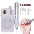 Professional Nail Drill 35000 RPM,SONGMIN Portable Cordless Efile with Bits Kit for Acrylic Nails Gel Polishing Removing,Rechargeable Electric Nail File Machine for Manicure,Pedicure Salon Home,Purple