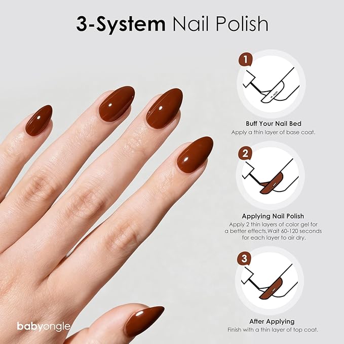 Brown Nail Polish, 14 ML Quick Dry Nail Polish for Nail Art DIY Manicure at Home, Chip Resistant Nail Lacquer for Nail Art Varnish, Long Lasting, BOG119