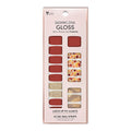 Dashing Diva Gloss Nail Strips - Fallen Leaves | UV Free, Chip Resistant, Long Lasting Gel Nail Stickers | Contains 32 Nail Wraps, 1 Prep Pad, 1 Nail File