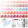 Vishine Gel Nail Polish Starter Kit with UV LED Nail Lamp, 45ColorSheer Milky Pink Jelly Nude Transparent Gel Polish, Top Coat, Base Coat & Matte Top Coat with Essential Nail Art Manicure Tools Set