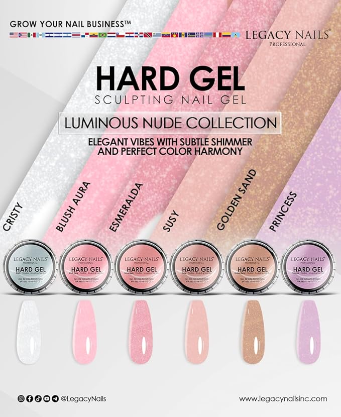 Legacy Nails Hard Builder Gel - Sculpt And Build Nail Extensions - Improve Damaged or Weak Nails - Lightweight, Strong and Long-wear - Professional Quality (Golden Sand)