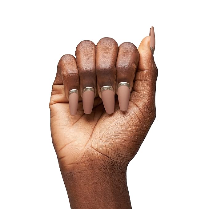 The Nailest - Instant Luxury Acrylic Press-on Nails-Medium Coffin- Golden Edge