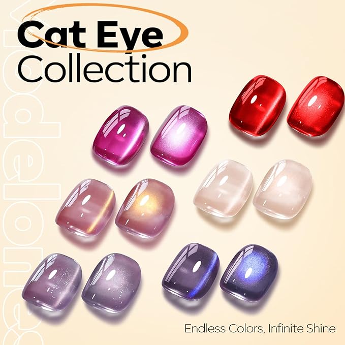 modelones Cat Eye Gel Nail Polish, Glitter Brown Magnetic Nail Polish with Magnet Soak Off U V Winter Gel Polish Shimmer Nail Art Top Coat Manicure Salon DIY