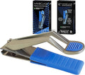 Nail Clippers, Stylish, Comfortable for Seniors, Fingernails, Premium Stainless Steel, Curved Edge, Wide Jaw, Ergonomic, Thumb Rest, Comfort Cuts, Women, Men, Teens, Special Needs, (Blue)