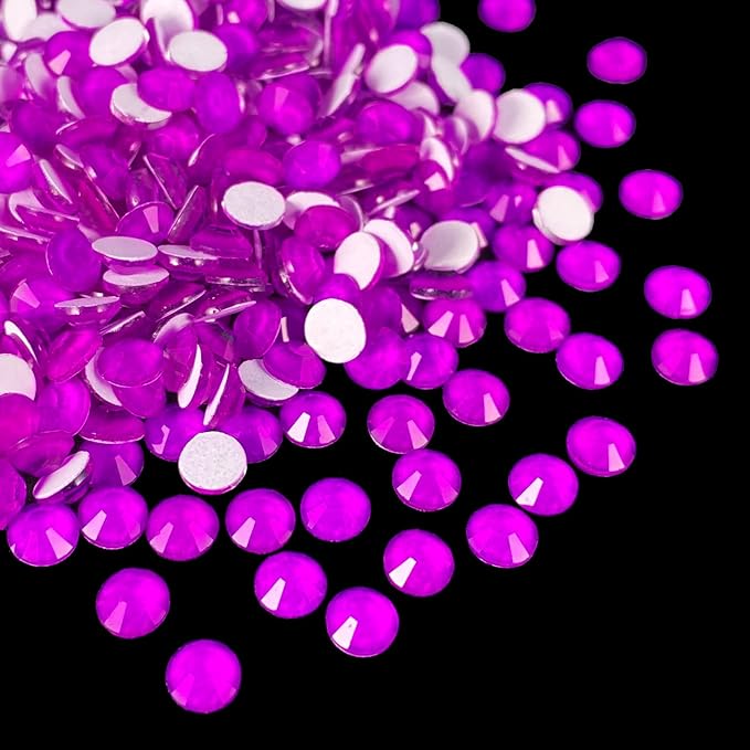 Flatback Glass Rhinestones,Bedazzler Gems 288pcs Non Hotfix Crystal Rhinestones for Nail Charms Crafts Clothes Tumblers,Dk.Amethyst Neon,SS30