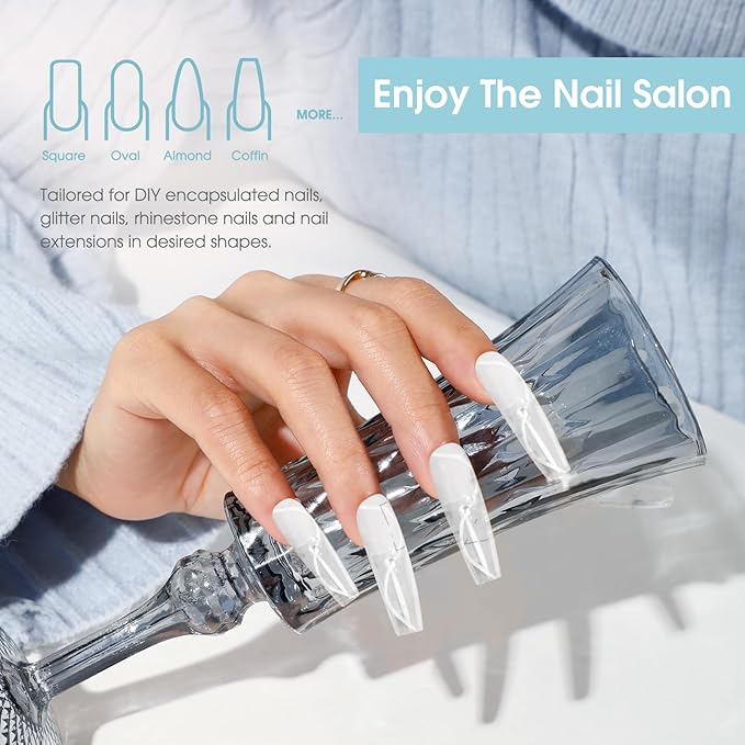 Clear Acrylic Poly Nail Gel, ROSALIND 2.7 oz Poly Extension Gel for Nail Art Decoration, Nail Thickening Extension Builder Clear Gel Easy to DIY Use at Home Need UV Lamp