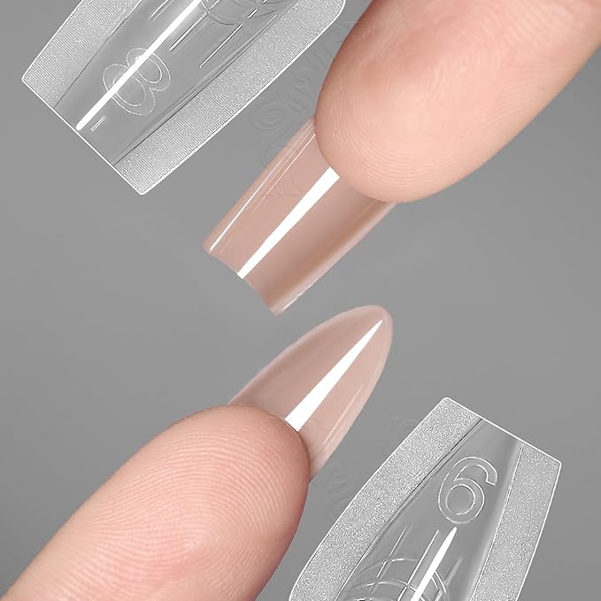 YOKEFELLOW Original Sandwich Nails Dual Forms - 240Pcs Nail Mold for Quick Nails Extension, No Paper Forms Needed, 15 Sizes Plastic Form, Salon Nail Art Tools(W559-Square)