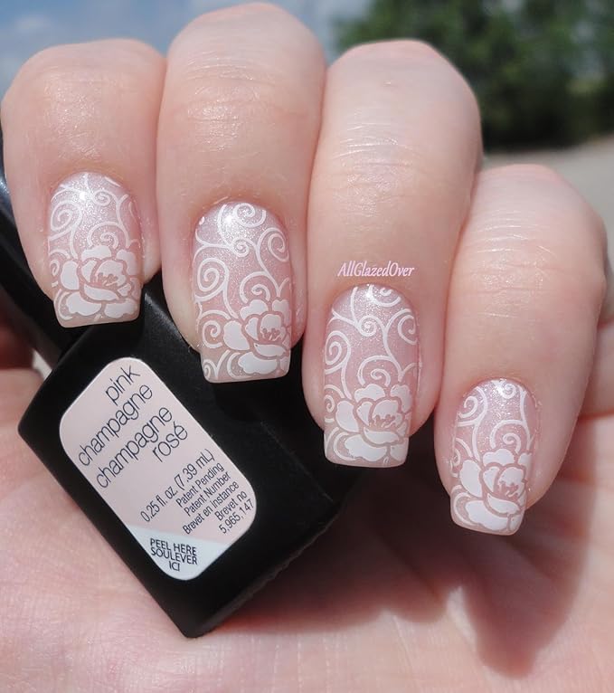 PUEEN 2015 Nail Art Stamping Plate Celebration Collection - LACE BLOSSOM - NEW INVENTION Super Size All You Can Stamp Full Size Stamping Image Plates Manicure DIY (Infinite Images)-BH000475