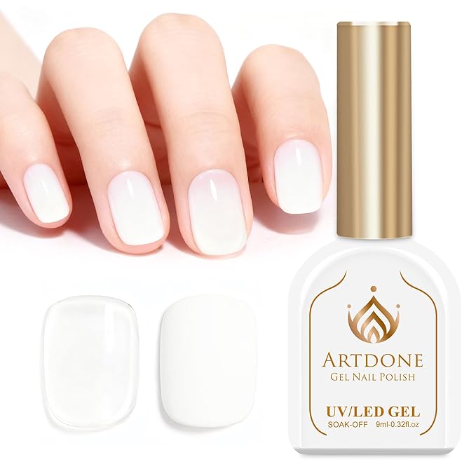 Artdone Milky White Gel Nail Polish Jelly Hema-free For All Seasons Neutral Soak Off LED Lamp Needed For Manicure Nail Art
