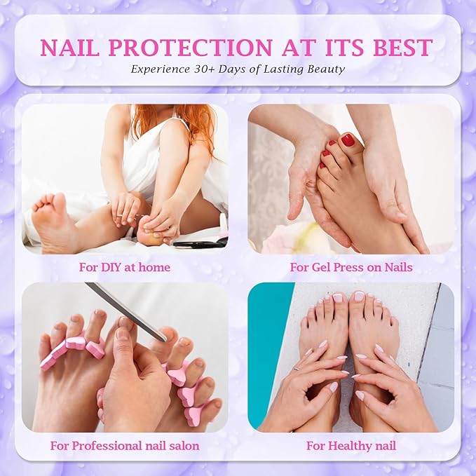 outopen 300pcs Wide Square Toe Nail Tips Full Matte Toenail Extension Tips for Wide Nail Beds Full Cover Nail Art Tips for Toes Acrylic Extension Gel Tips for Beginners DIY Manicure, 15 Sizes