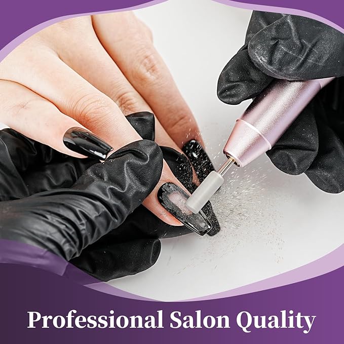 JODSONE Professional Nail Drill 30000 RPM Low Noise with Speed Control Slide Button and 6 Replacement Drill Bits ,Manicure Pedicure Tools for Home Salon Use