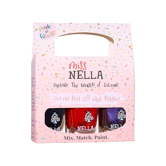 MISS NELLA-Peel Off, Odour Free, Water Base & Safe for kids nail polish pack of 3 (Halloween Pack)